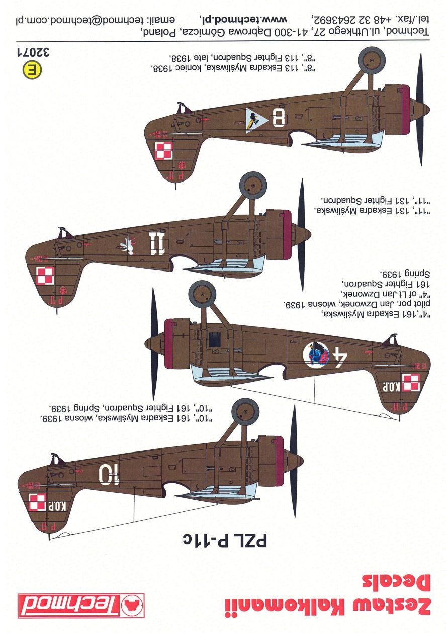 Techmod 32071 1:32 PZL P.11c Camouflage and marking versions