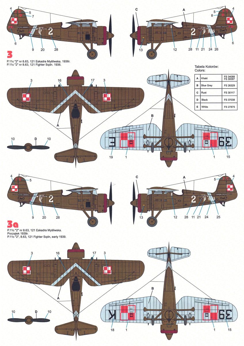 Techmod 32072 1:32 PZL P.11c Camouflage and markings versions