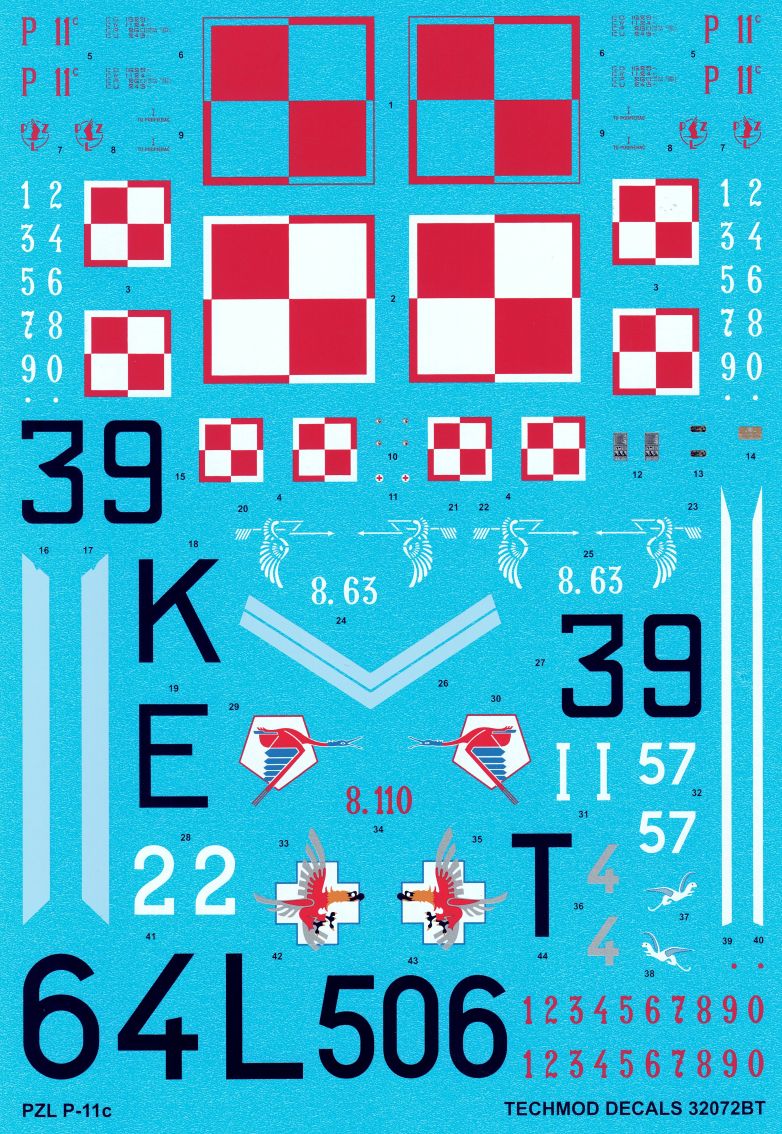 Techmod 32072 1:32 PZL P.11c Camouflage and markings versions