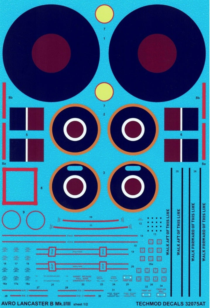 Techmod 32075 1:32 Avro Lancaster B.I Camouflage and marking versions