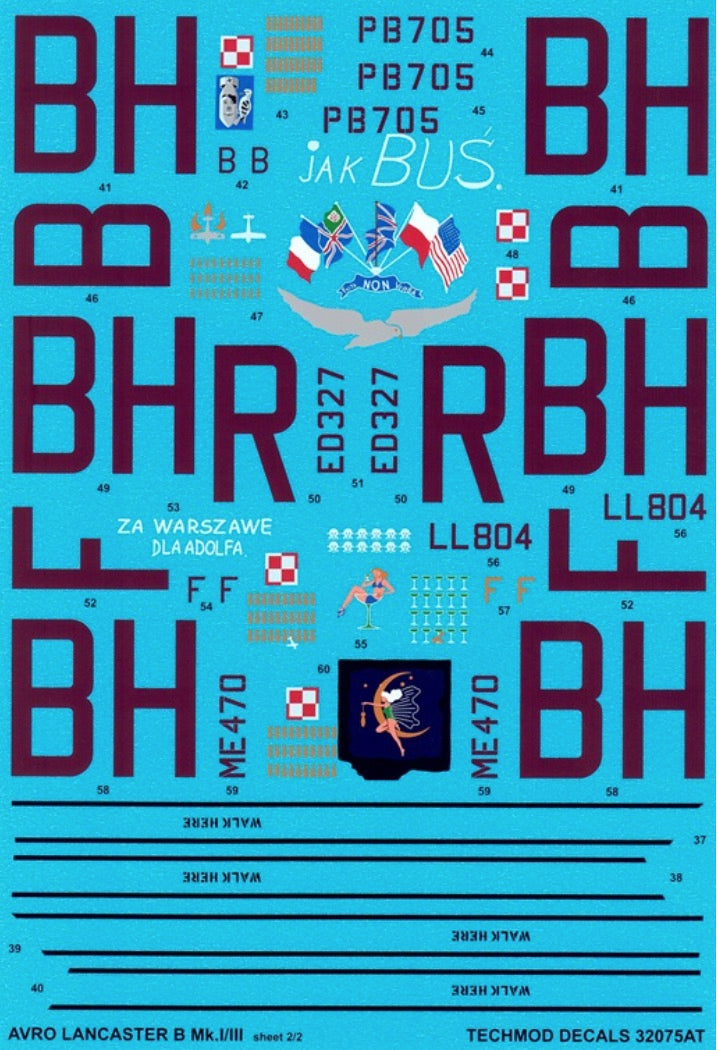 Techmod 32075 1:32 Avro Lancaster B.I Camouflage and marking versions