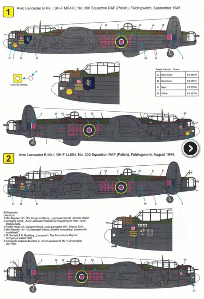 Techmod 32075 1:32 Avro Lancaster B.I Camouflage and marking versions