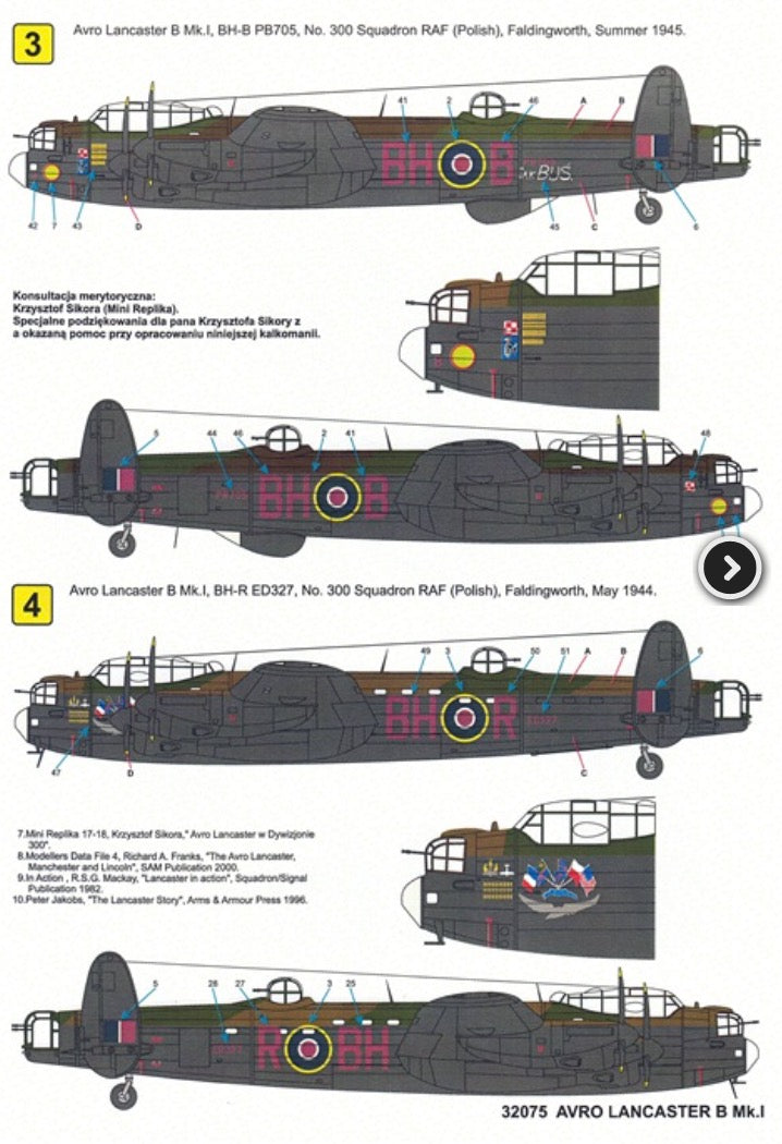 Techmod 32075 1:32 Avro Lancaster B.I Camouflage and marking versions