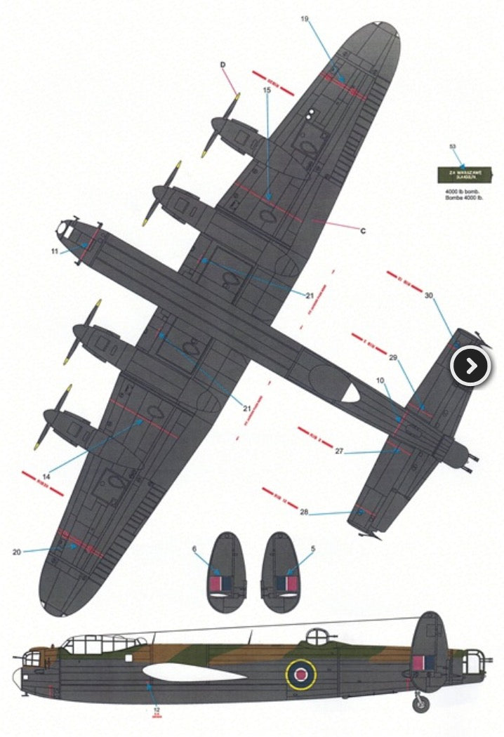 Techmod 32075 1:32 Avro Lancaster B.I Camouflage and marking versions