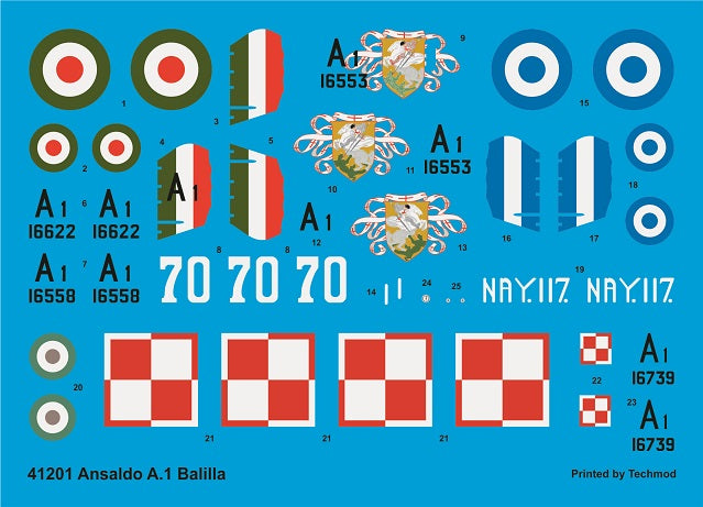 Techmod 41111 1:48 Ansaldo Balilla A.1 biplane kit