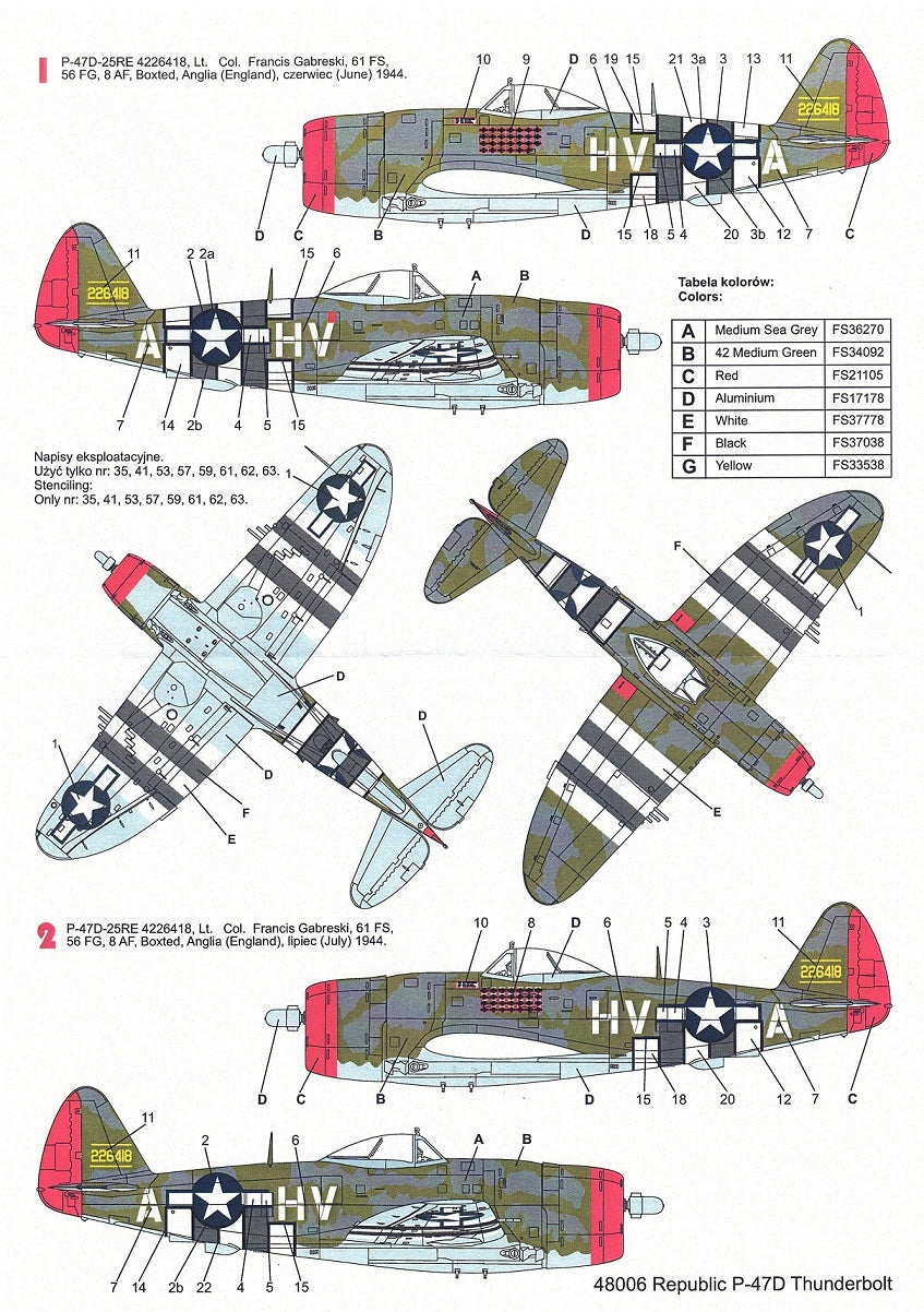 Techmod 48006 1:48 Republic P-47D Thunderbolt 'Bubbletop'