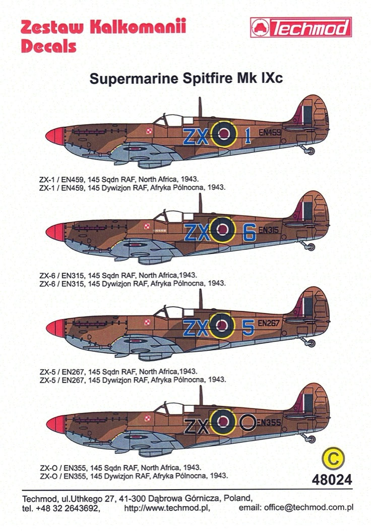 Techmod 48024 1:48Supermarine Spitfire Mk.IXc