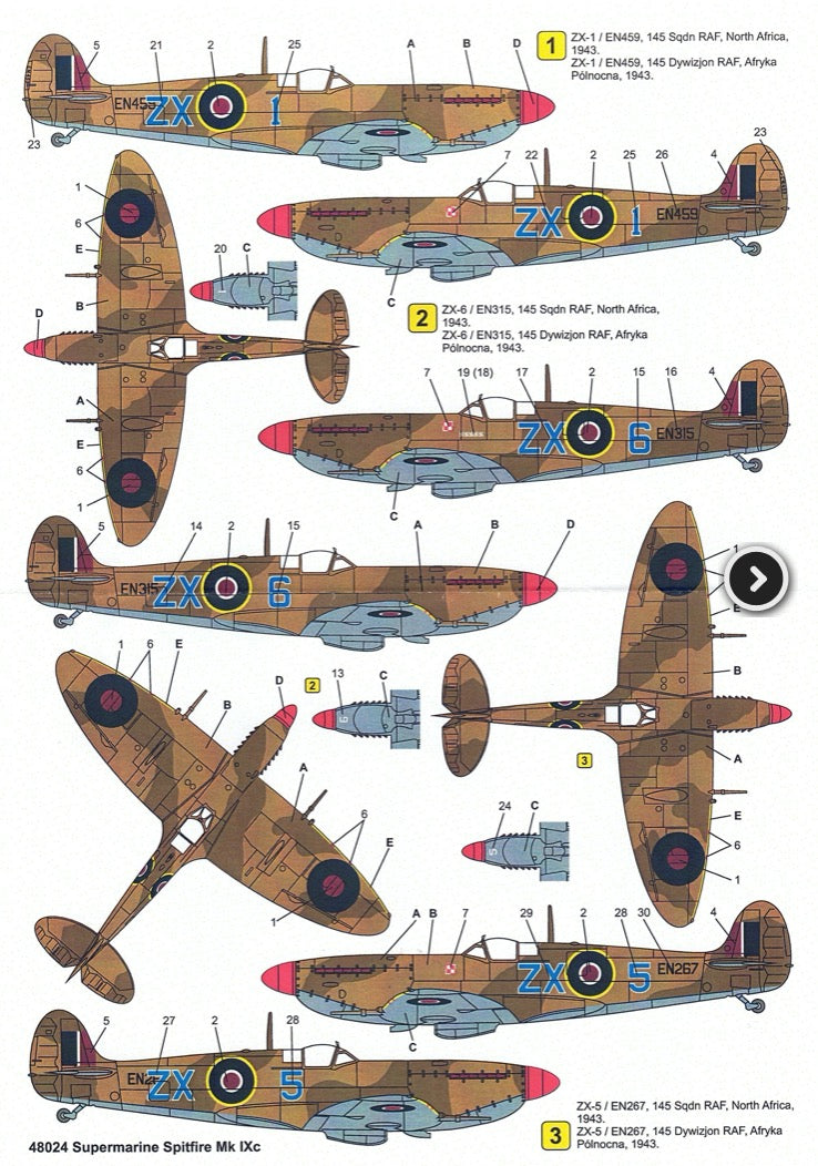 Techmod 48024 1:48Supermarine Spitfire Mk.IXc