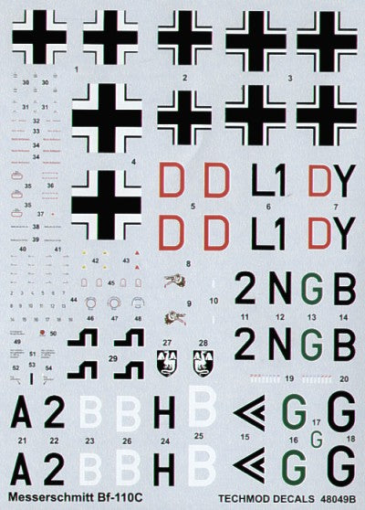 Techmod 48049 1:48 Messerschmitt Bf-110C