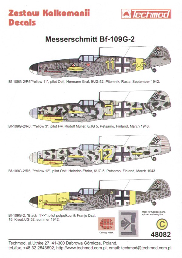 Techmod 48082 1:48 Messerschmitt Bf-109G-2