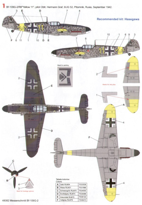 Techmod 48082 1:48 Messerschmitt Bf-109G-2