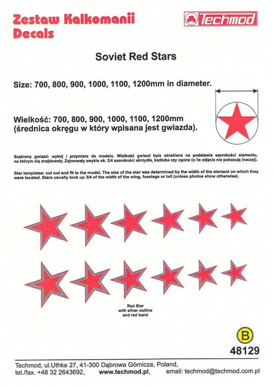 Techmod 48129 1:48 Soviet red stars Camouflage & markings versions