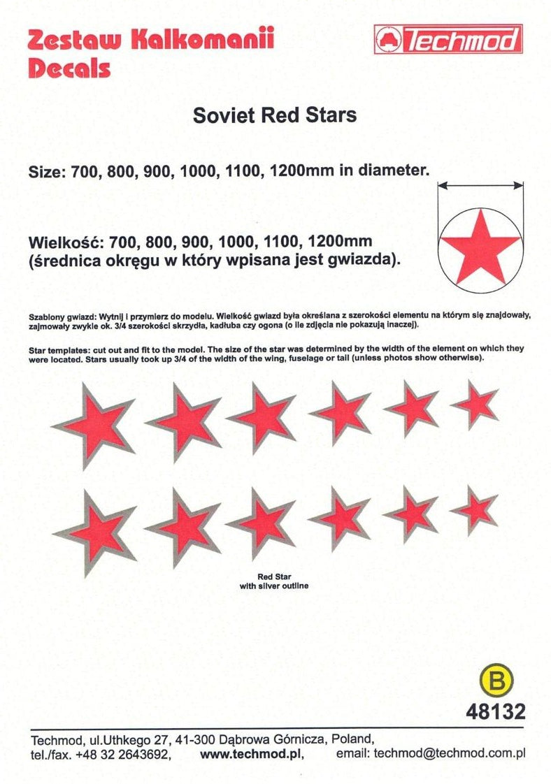 Techmod 48132 1:48 Soviet red stars Camouflage & markings versions