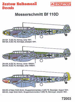 Techmod 72003 1:72 Messerschmitt Bf-110D