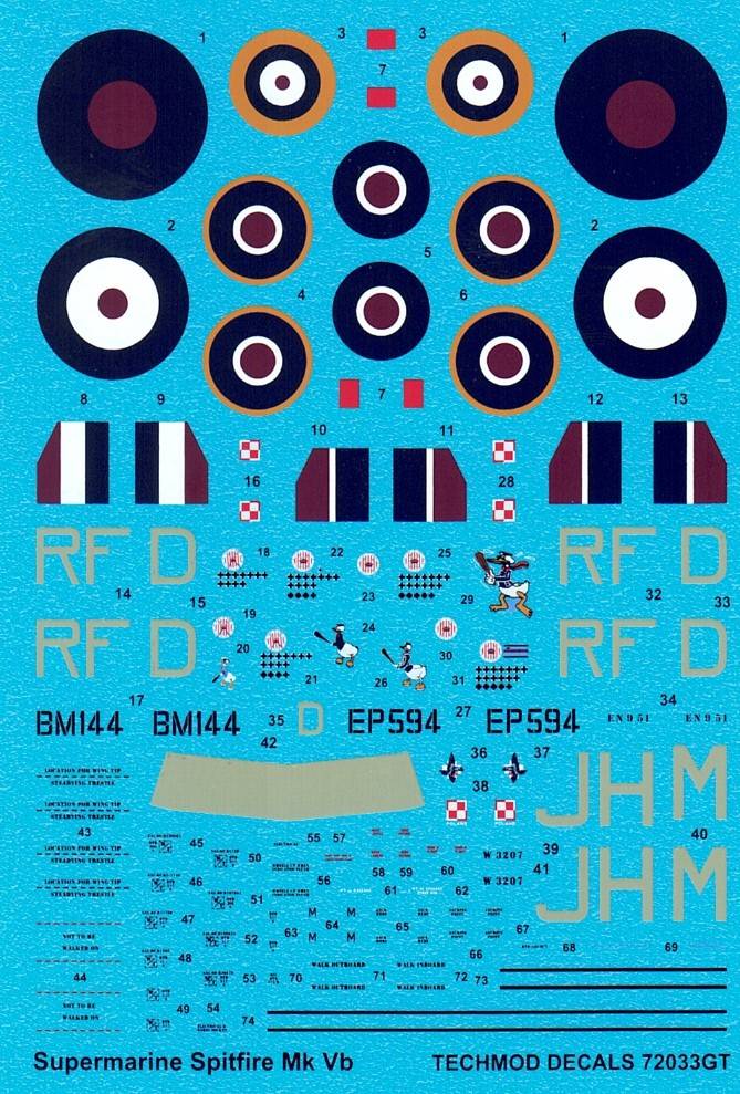 Techmod decals 72033 1:72 Supermarine Spitfire Mk.Vb