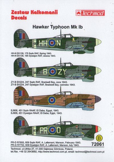 Techmod 72061 1:72 Hawker Typhoon Mk.Ib