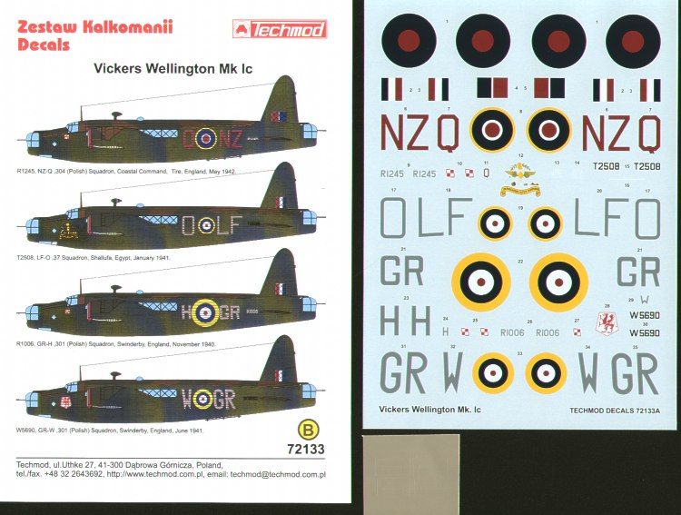 Techmod 72133 1:72 Vickers Wellington Mk.Ic