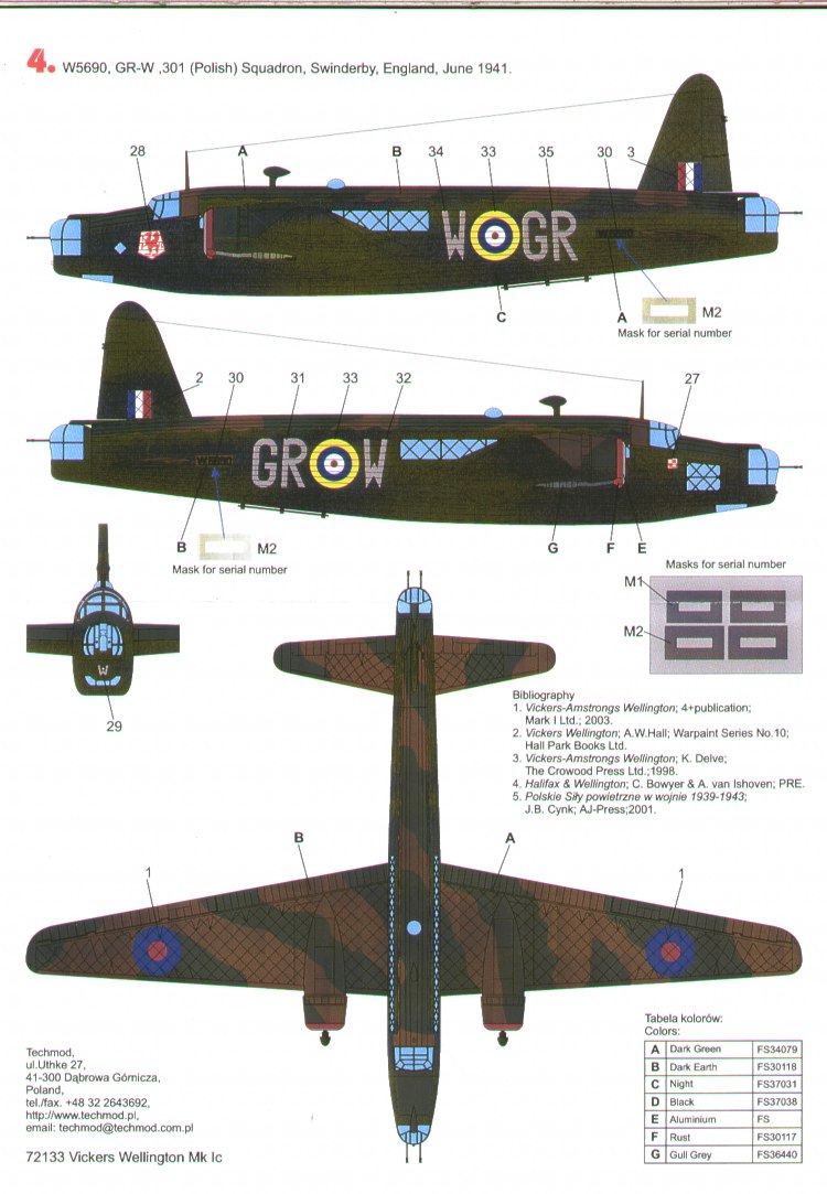 Techmod 72133 1:72 Vickers Wellington Mk.Ic