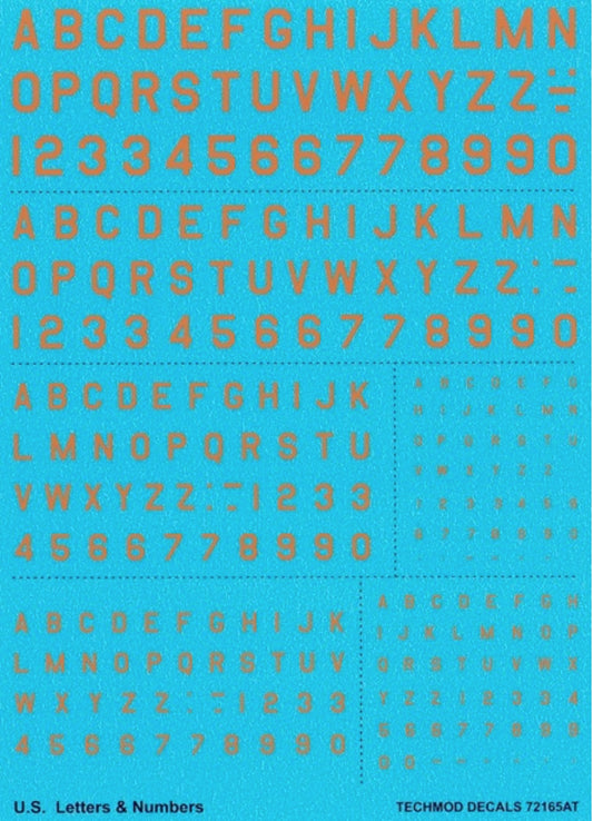 Techmod 72165 1:72 US Letters & numbers in yellow