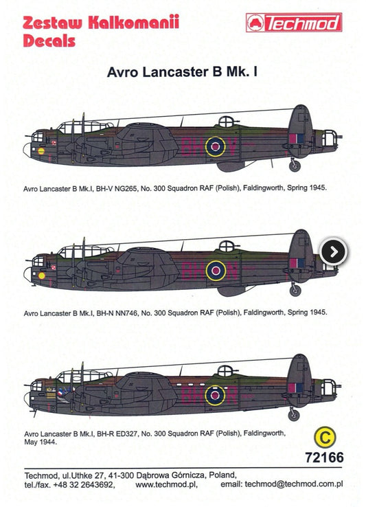 Techmod 72166 1:72 Avro Lancaster B.I