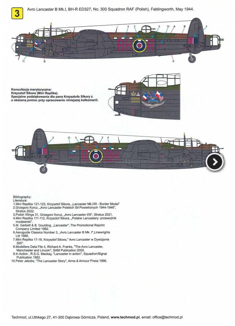 Techmod 72166 1:72 Avro Lancaster B.I