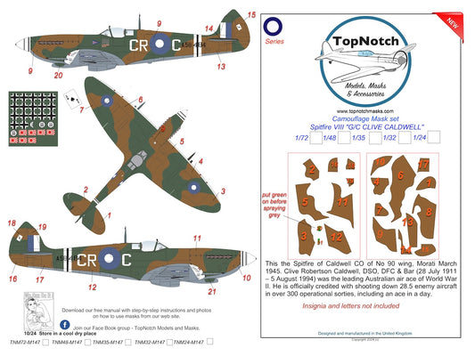 TopNotch TNM24-M147 1:24 Supermarine Spitfire Mk.VIII G/C Clive Robertson Caldwell DSO, DFC and bar.