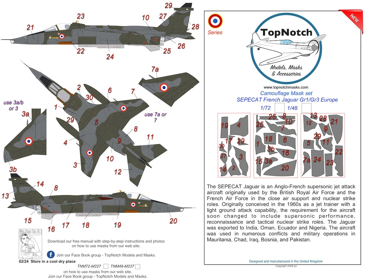 TopNotch TNM48-M227 1:48 French Sepecat Jaguar Gr.1/Gr.3 Europe