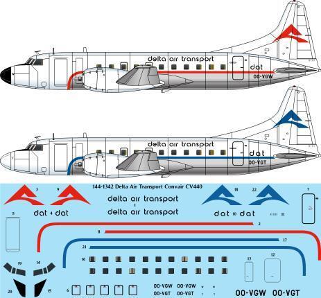 26 Decals 144-1342 1:144 Delta Air Transport Convair CV440 laser decal
