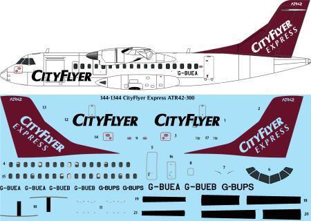 26 Decals 144-1344 1:144 CityFlyer Express ATR-42-300 laser decal - for X-Scale kit
