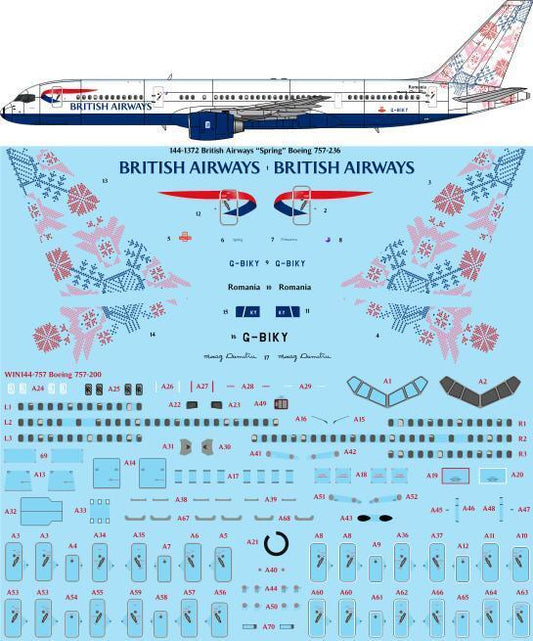 26 Decals TS144-1372 1:144 British Airways 'Spring' Boeing 757-236