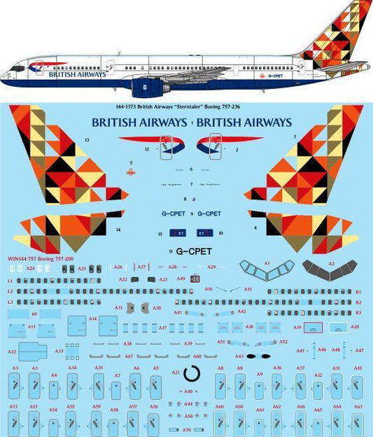26 Decals TS144-1373 1:144 British Airways 'Sterntaler' Boeing 757-236 laser decal