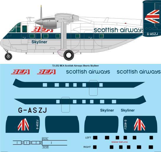 26 Decals TS72252 1:72 BEA Shorts Skyvan Skyliner Laser decal