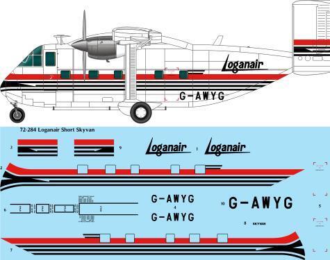 26 Decals TS72284 1:72 Loganair Short SC.7 Skyvan laser decal