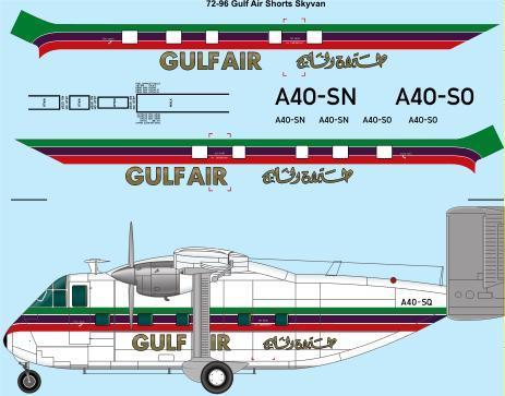 26 Decals TS72096 1:72 Gulf Air Shorts Skyvan Laser decal