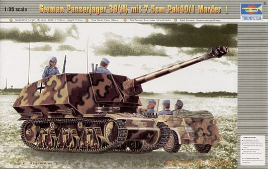 Trumpeter 00354 1:35 Panzerjager 39H mit 7.5cm Pak-40/1 Marder