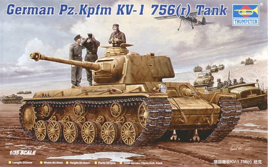 Trumpeter 00366 1:35 Pz.Kpfw KV-1 756(r) Captured Soviet Tank