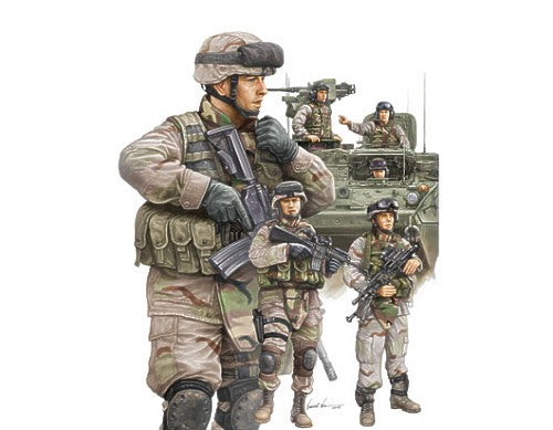 Trumpeter 00424 1:35 Modern U.S. Army Armour Crew and Infantry Set