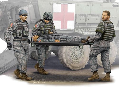 Trumpeter 00430 1:35 Modern U.S. Army Stretcher Ambulance Team