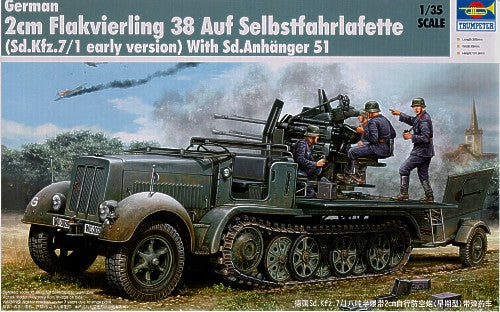 Trumpeter 01523 1:35 Sd.Kfz.7/1 Half-Track with 20mm Flakvierling 38 (Early Version)