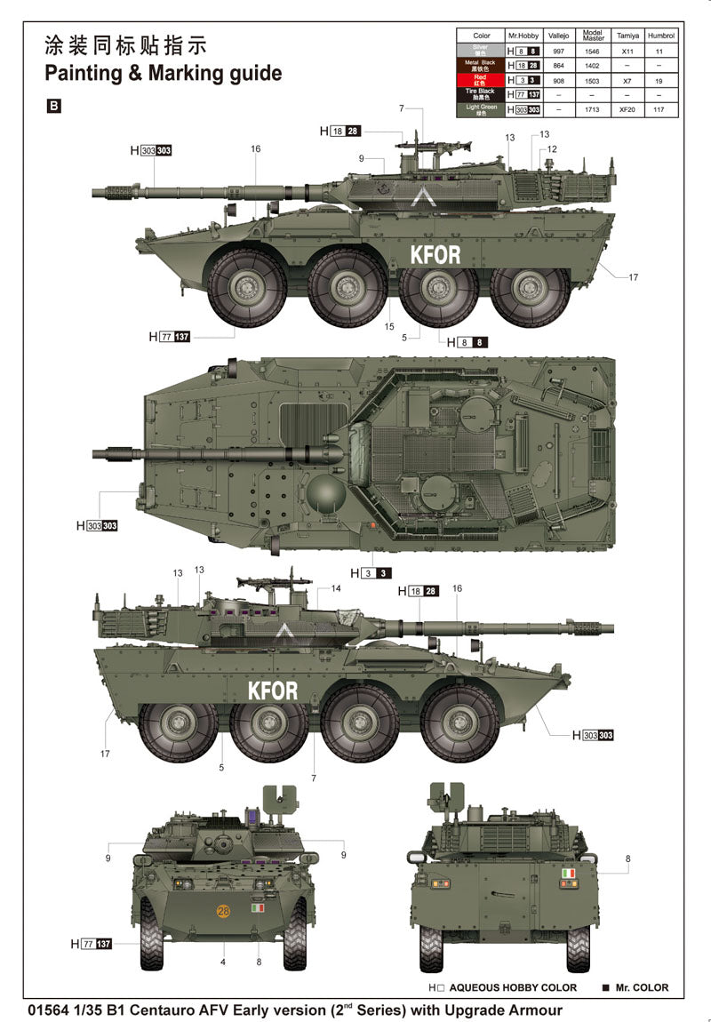 Trumpeter 01564 1:35 Italian B1 'Centauro' AFV early version 2nd Series with upgraded Armour