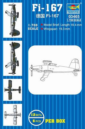 Trumpeter 03465 1:700 Fiesler Fi-167 (6 per box)