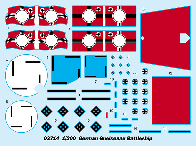 Trumpeter 03714 1:200 German Gneisenau Battleship