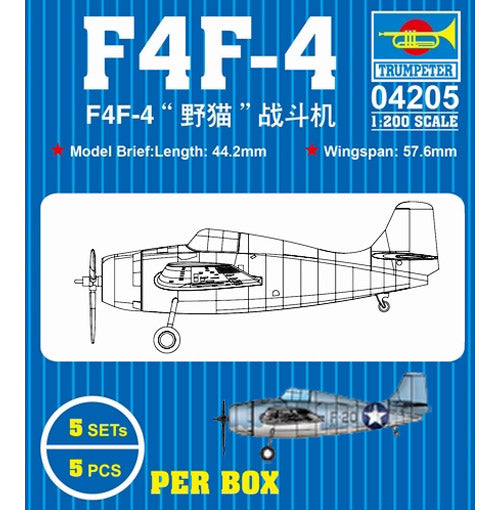 Trumpeter 04205 1:200 Grumman F4F Wildcat (5 per box)