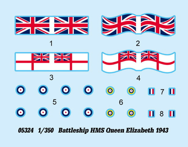 Trumpeter 05324 1:350 H.M.S. Queen Elizabeth Battleship 1943