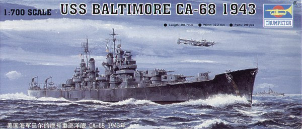 Trumpeter 05724 1:700 USS Baltimore CA-68 1943