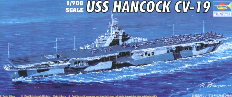 Trumpeter 05737 1:700 USS Hancock CV-19 with Blue Vac-Formed Sea Base