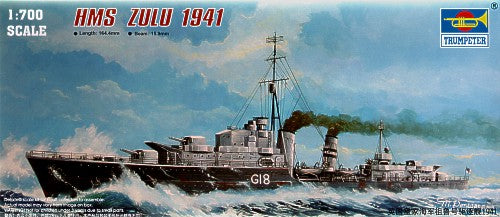 Trumpeter 05758 1:700 H.M.S. Zulu 1941 (F18) Tribal Class Destroyer