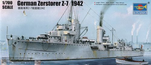 Trumpeter 05793 1:700 German Zerstorer Z-7 1942