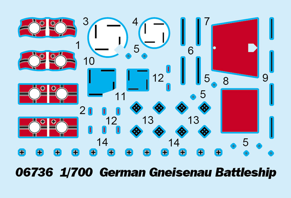 Trumpeter 06736 1:700 German Gneisenau Battleship