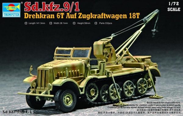 Trumpeter 07251 1:72 Sd.Kfz.9/1 Famo 18T with Bilstein Crane (Late)